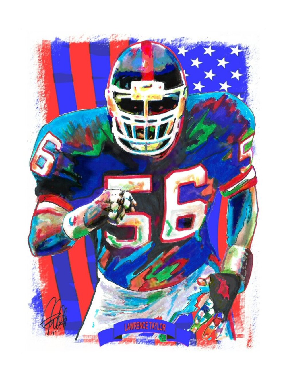 Lawrence Taylor New York Giants Football Sports Poster Print Wall Art 13x19